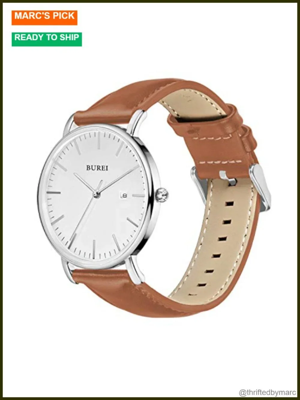 Ultra-Thin Minimalist Quartz Wrist Watch, 30M Waterproof, Date Display,